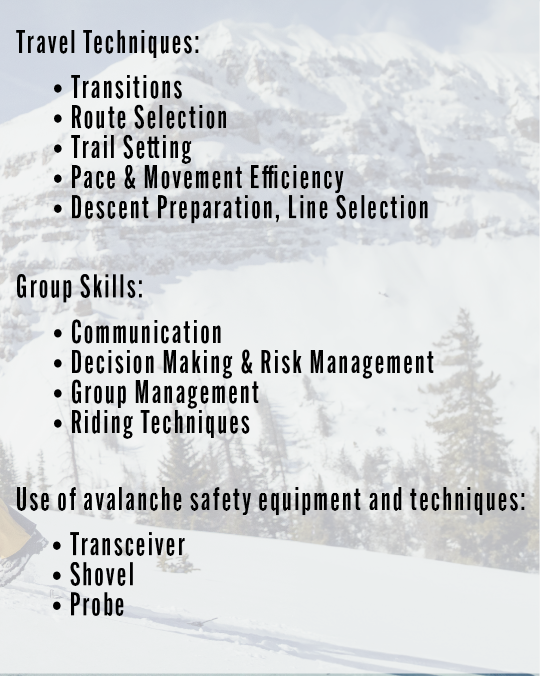 The Cardiff Experience: Backcountry Essentials