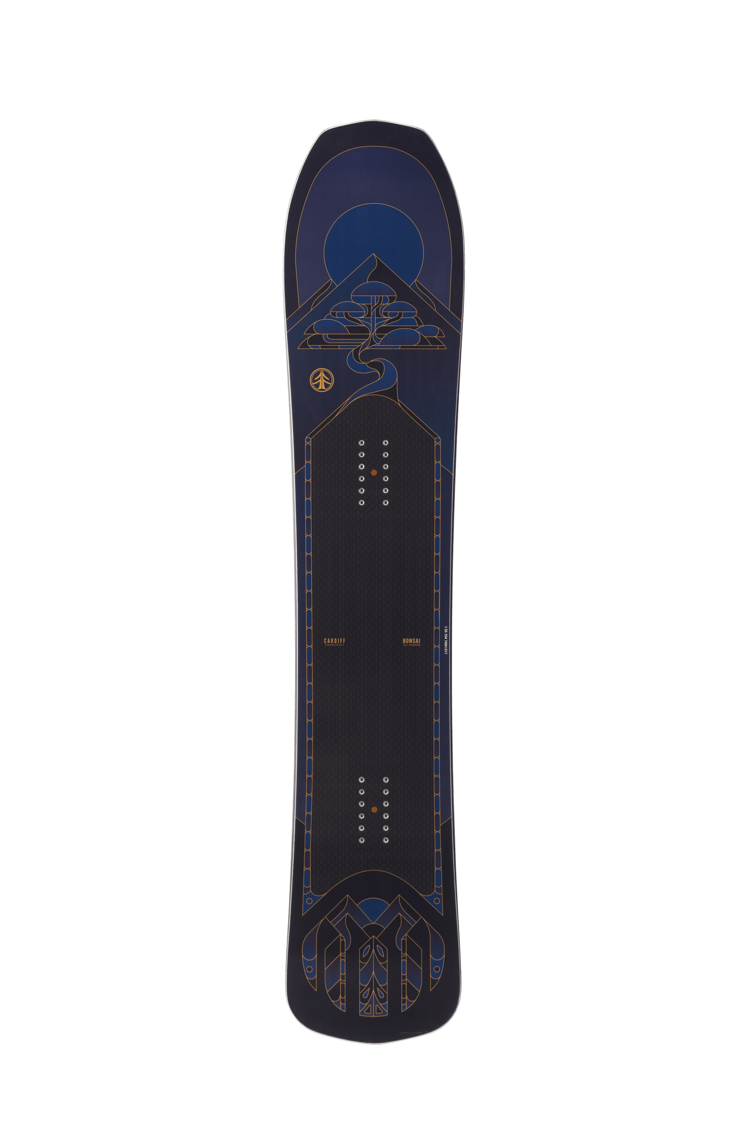 Bonsai Enduro Snowboard Classic, a vibrant red and black snowboard with a mountain graphic, ready for the slopes.