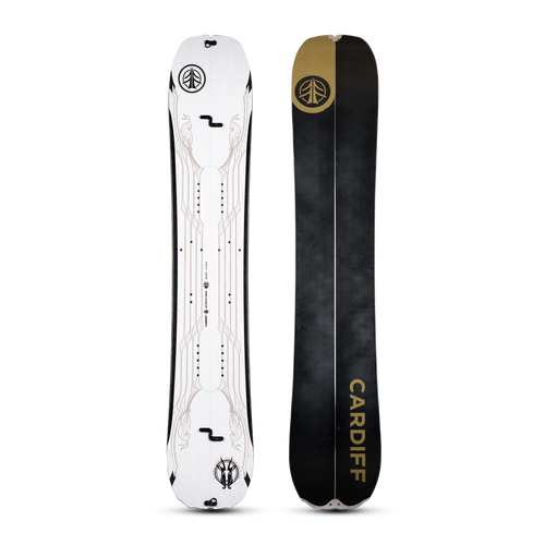 The Goat Pro Carbon Splitboard 2026, a sleek black splitboard with red accents, ready for backcountry adventure.