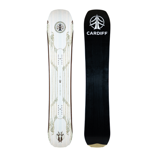 2026 Goat Enduro Snowboard, a vibrant blue and white snowboard with graphic details on a white background.